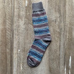 Arbon Fairisle Wool-Mix Socks - Rose Stripe